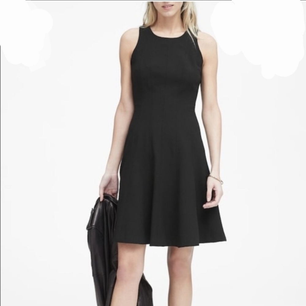 Banana Republic Black Flare A-line dress size 2
